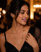 Gold Shell and Crystal Charm Necklace