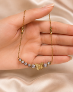 Gold Butterfly Crystal Necklace