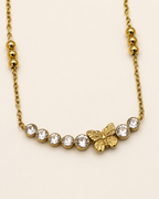 Gold Butterfly Crystal Necklace