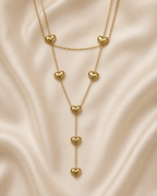 Gold Layered Heart Drop Necklace