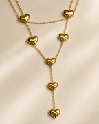 Gold Layered Heart Drop Necklace