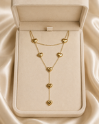 Gold Layered Heart Drop Necklace