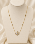 Gold Swan Pearl Pendant Necklace