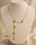 Gold Butterfly Charm Drop Necklace