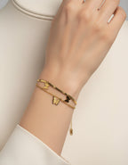 Butterfly Charm Double-Layer Gold-Plated Bracelet