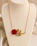Red Rose Branch Necklace