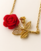 Red Rose Branch Necklace